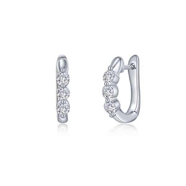 3-Stone Huggie Hoop Earrings Carroll / Ochs Jewelers Monroe, MI