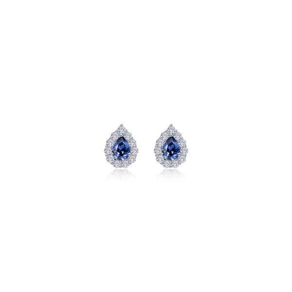 0.72 CTW Pear-shaped Halo Stud Earrings Cellini Design Jewelers Orange, CT