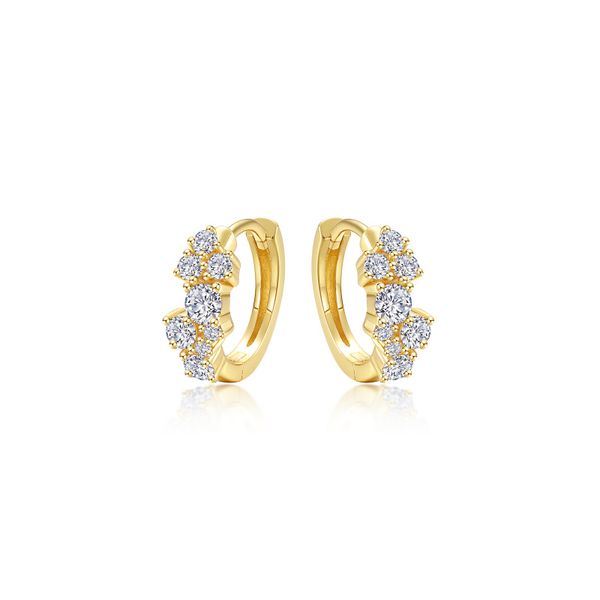 Huggie Earrings with Shiny Clusters Glatz Jewelry Aliquippa, PA