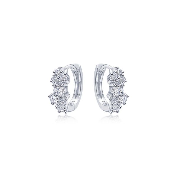 Huggie Earrings with Shiny Clusters Di'Amore Fine Jewelers Waco, TX