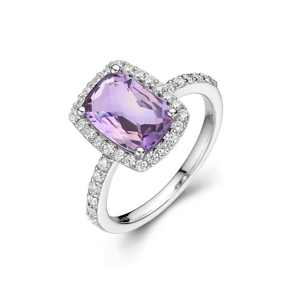 Genuine Amethyst Halo Ring Carroll / Ochs Jewelers Monroe, MI