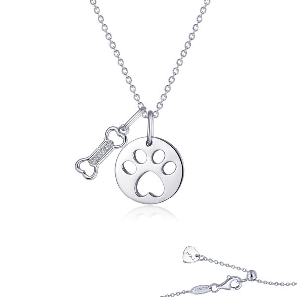 Solid 925 Sterling Silver Animal Pet Paw Print Necklace Rose Gold | Rockmans