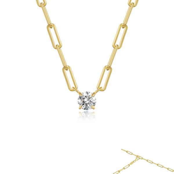 Lafonn Simulated Diamond Two-Tone Paperclip Necklace N0238CLT20 — Cirelli  Jewelers