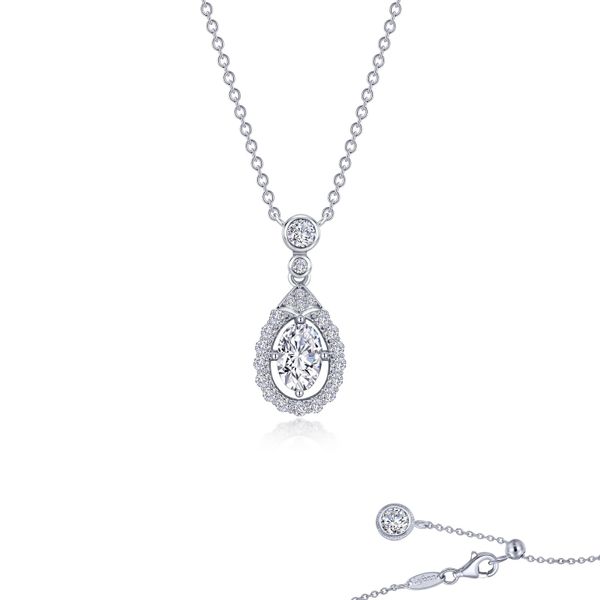 Oval Halo Necklace Adler's Diamonds Saint Louis, MO
