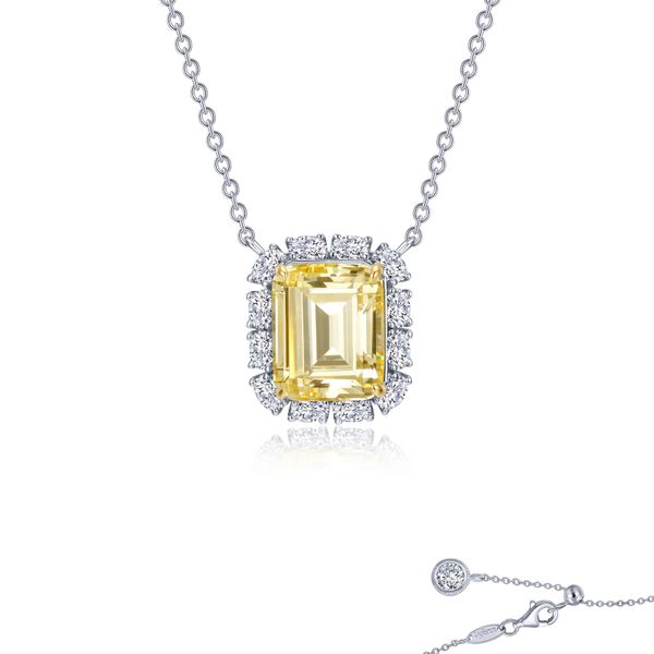 Emerald-Cut Halo Necklace Priddy Jewelers Elizabethtown, KY