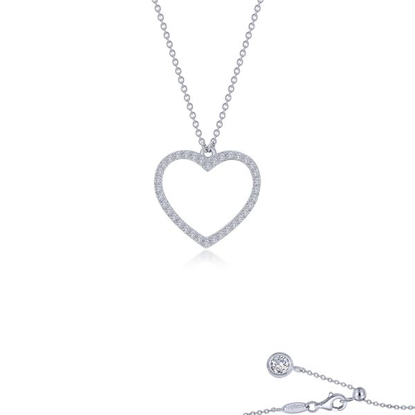 0.79 CTW Pave Open Heart Necklace Diamond Shop Ada, OK