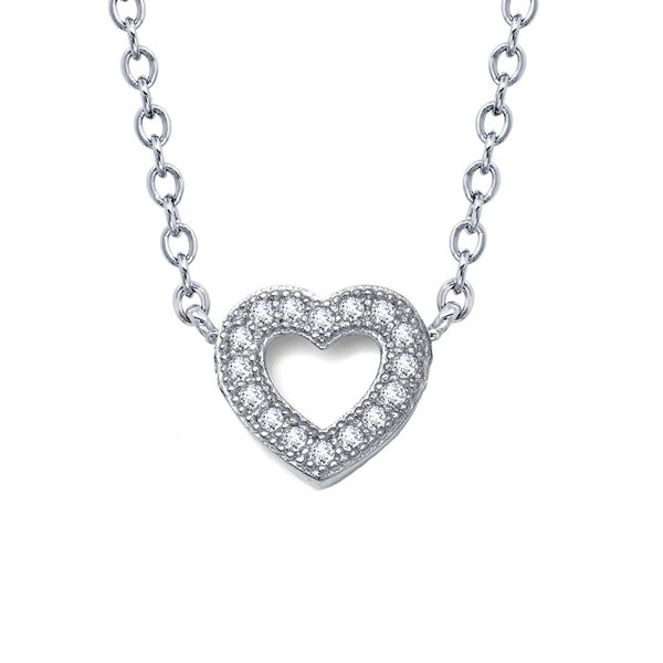 0.18 CTW Open Heart Necklace Cellini Design Jewelers Orange, CT