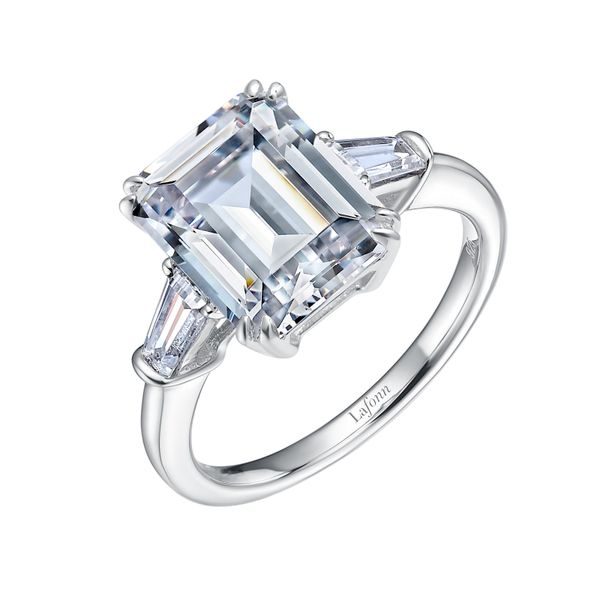 14K White Gold Radiant Cut Diamond Engagement Ring On A Chunky Diamond Band  5.00Ctw