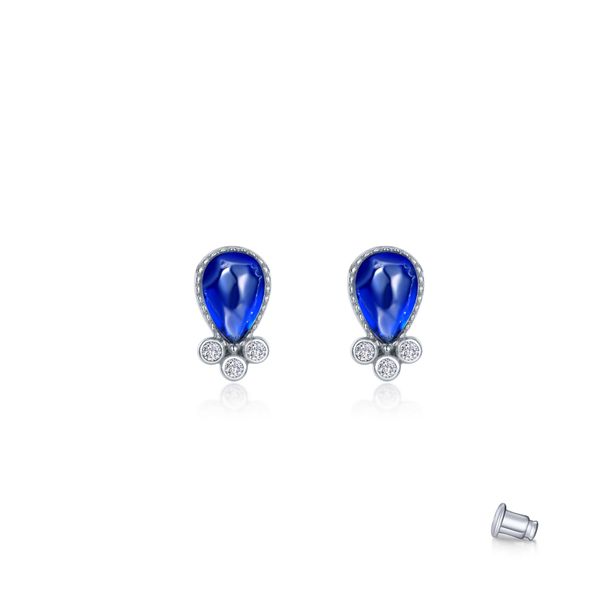 Fancy Lab-Grown Sapphire Stud Earrings Arlene's Fine Jewelry Vidalia, GA