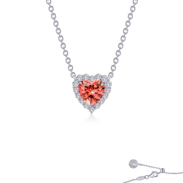Fancy Lab-Grown Sapphire Halo Heart Necklace Selman's Jewelers-Gemologist McComb, MS