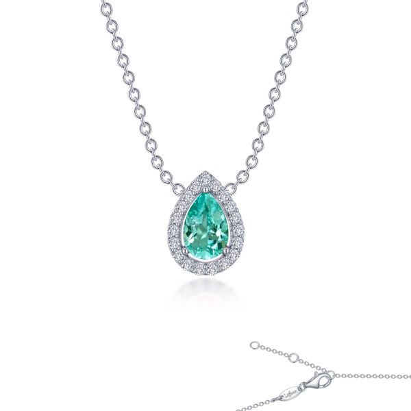 Fancy Lab-Grown Sapphire Halo Necklace Glatz Jewelry Aliquippa, PA