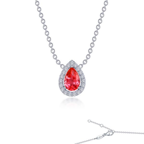 Fancy Lab-Grown Sapphire Halo Necklace Grogan Jewelers Florence, AL