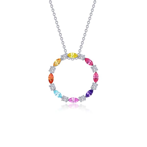 Fancy Lab-Grown Sapphire Open Circle Necklace Conti Jewelers Endwell, NY