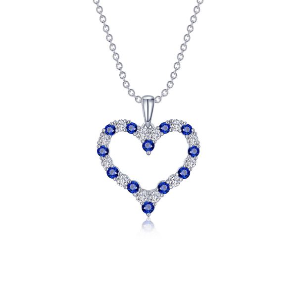 Fancy Lab-Grown Sapphire Heart Pendant Necklace Carroll / Ochs Jewelers Monroe, MI