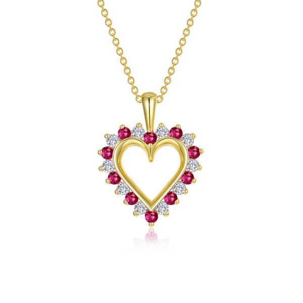 Fancy Lab-Grown Ruby Heart Pendant Necklace Brynn Marr Jewelers Jacksonville, NC