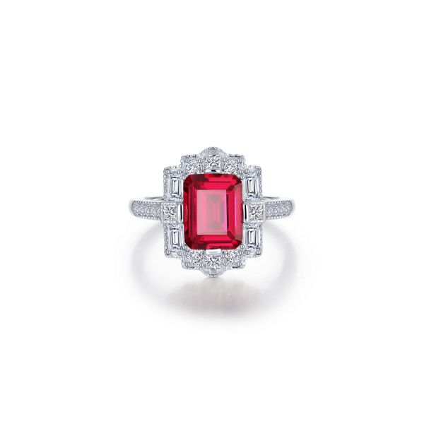 Fancy Lab-Grown Sapphire Halo Ring Van Scoy Jewelers Wyomissing, PA