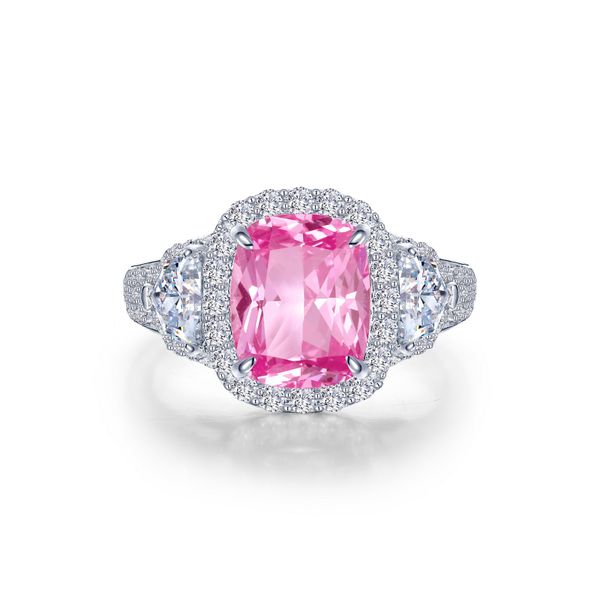 Fancy Lab-Grown Sapphire Halo Ring Ware's Jewelers Bradenton, FL