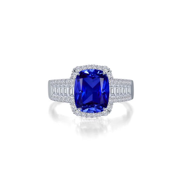 5.55 CTW Fancy Lab-Grown Sapphire Halo Ring Jacqueline's Fine Jewelry Morgantown, WV