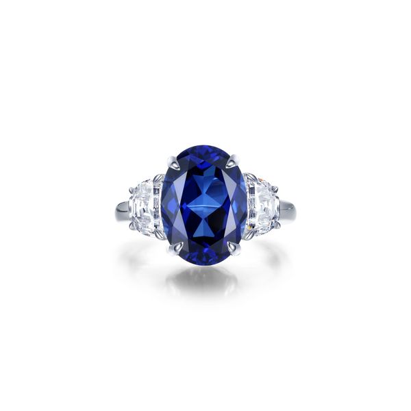 7 CTW Fancy Lab-Grown Sapphire Three-Stone Ring Cellini Design Jewelers Orange, CT