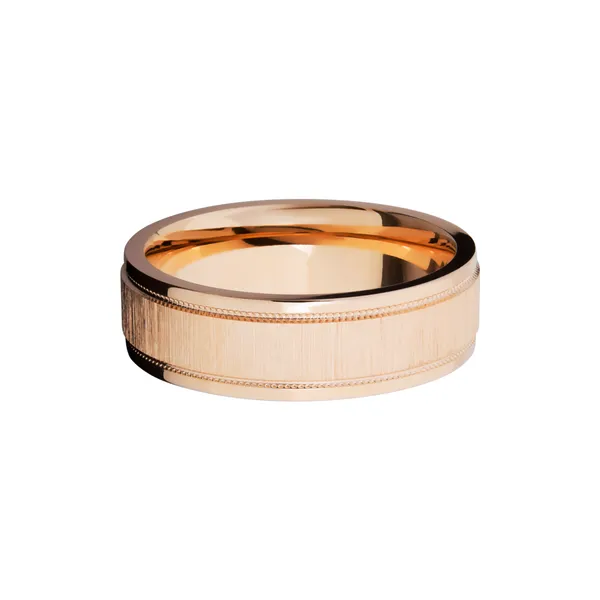 Milgrain wedding sales band rose gold