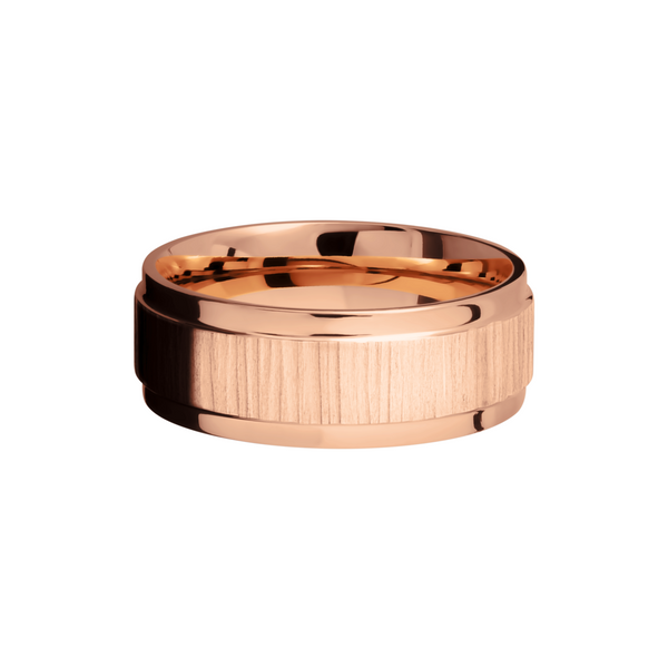 14K Rose gold flat band with grooved edges Image 3 Mark Jewellers La Crosse, WI