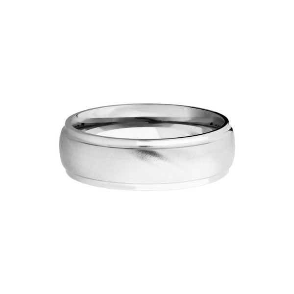 14K White gold domed band with grooved edges Image 3 MurDuff's, Inc. Florence, MA