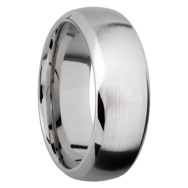 14K White gold 8mm domed band with beveled edges Image 2 MurDuff's, Inc. Florence, MA