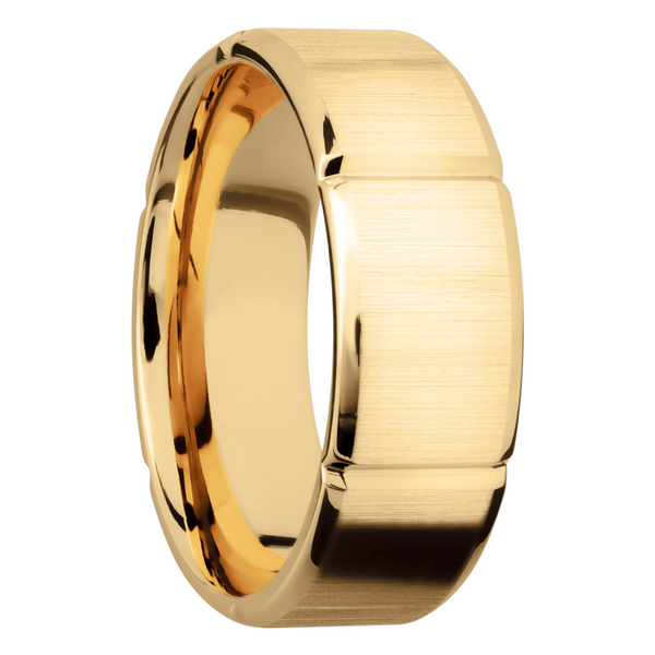 14K Yellow gold 8mm beveled band with six segmented sections Image 2 Futer Bros Jewelers York, PA