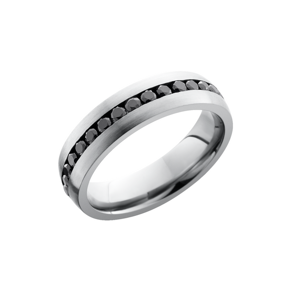 Titanium 6mm domed band with .04ct channel-set eternity black diamonds Crown Jewelers Augusta, GA