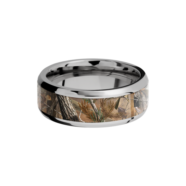 Titanium 8mm beveled band with a 5mm inlay Real Tree AP Camo Image 3 Estate Jewelers Toledo, OH
