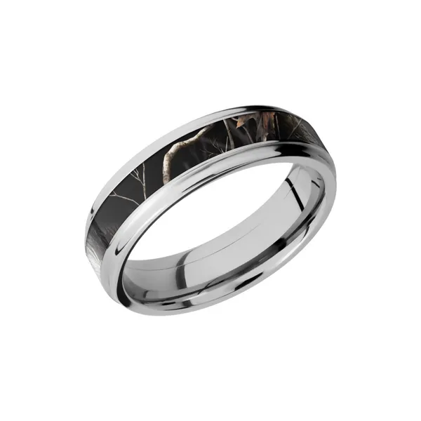 Cobalt chrome 6mm flat band with grooved edges and a 3mm inl