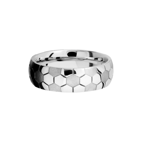 Cobalt chrome 7mm domed band with laser-carved soccer ball p | Peter ...