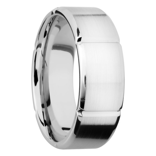 Cobalt chrome 8mm beveled band with 6 segments Image 2 Cozzi Jewelers Newtown Square, PA