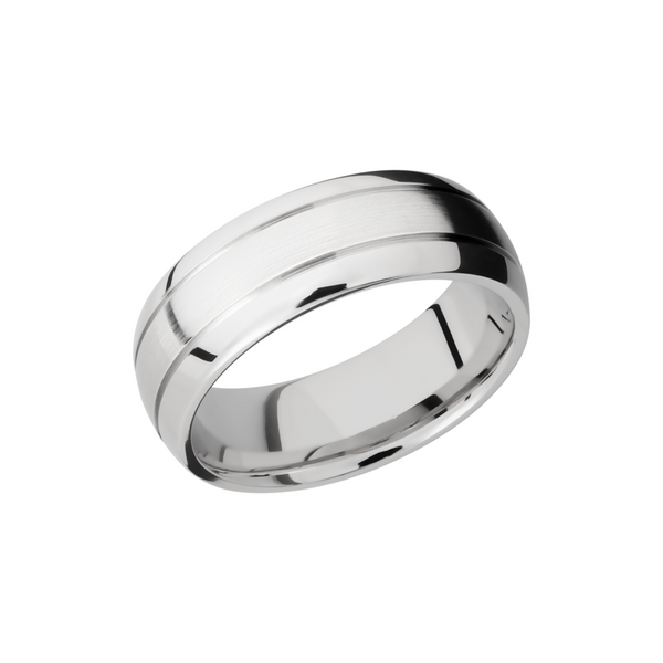 Cobalt chrome 8mm domed band with 2, .5mm grooves Milan's Jewelry Inc Sarasota, FL