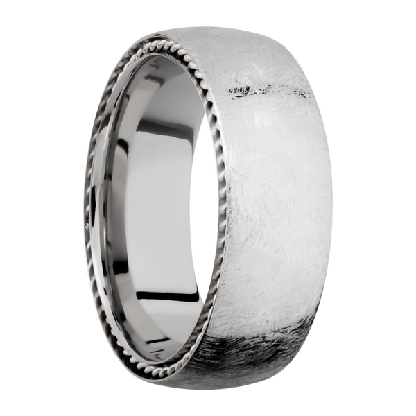 Cobalt chrome 8mm domed band with sterling silver sidebraid Image 2 Estate Jewelers Toledo, OH