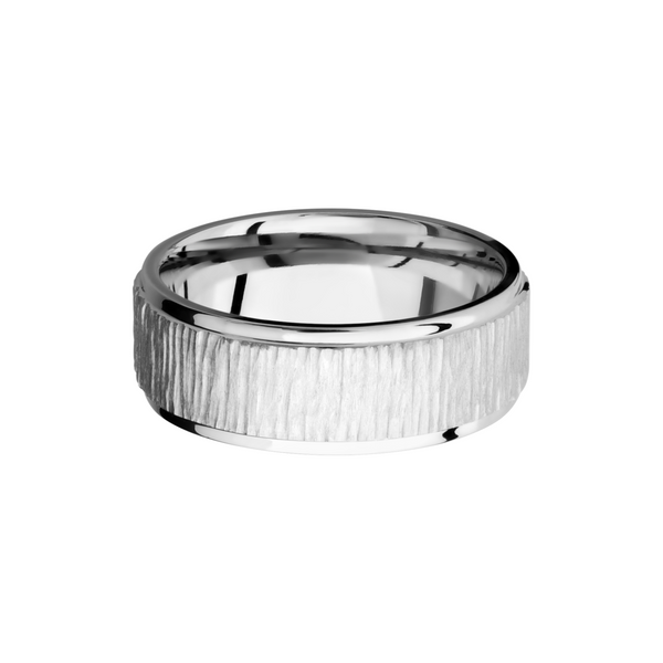 Cobalt chrome 8mm flat band with grooved edges Image 3 Milan's Jewelry Inc Sarasota, FL