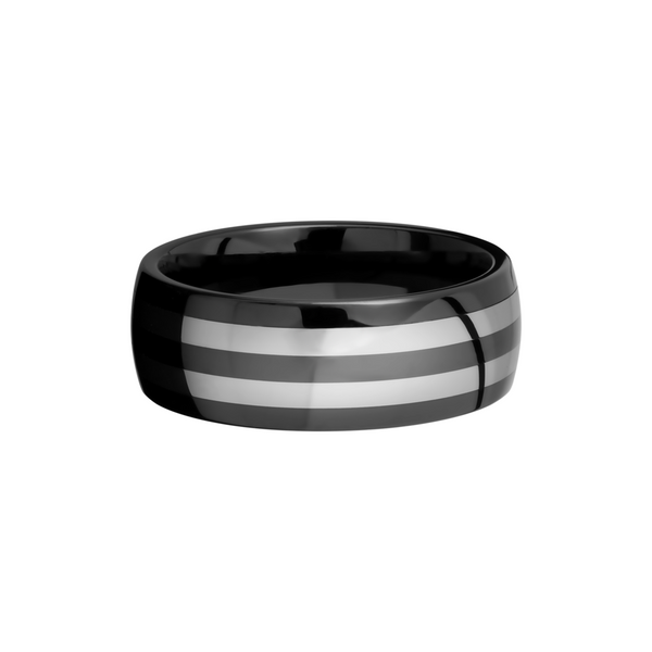 Tungsten and Ceramic 8mm domed band with two inlays Image 3 Saxons Fine Jewelers Bend, OR