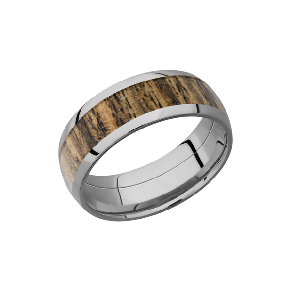 Titanium 8mm domed band with an inlay of Bocote hardwood Cozzi Jewelers Newtown Square, PA