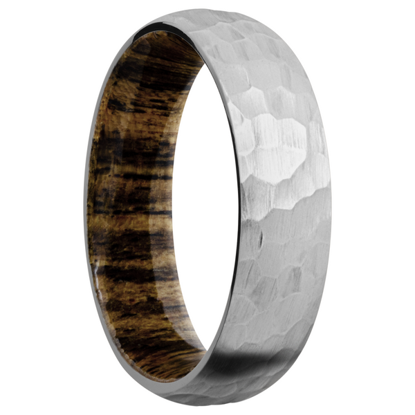 Titanium 6mm domed band with a sleeve of Bocote hardwood Image 2 Saxons Fine Jewelers Bend, OR