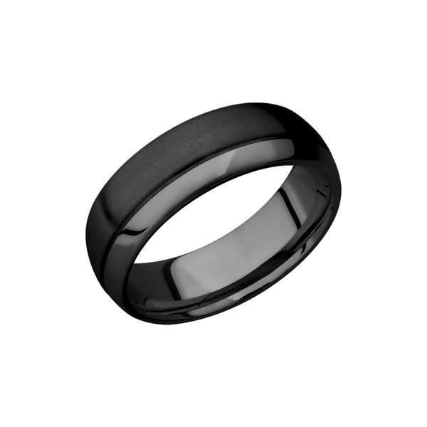 Zirconium 7mm domed band with an off center .5mm groove Cozzi Jewelers Newtown Square, PA
