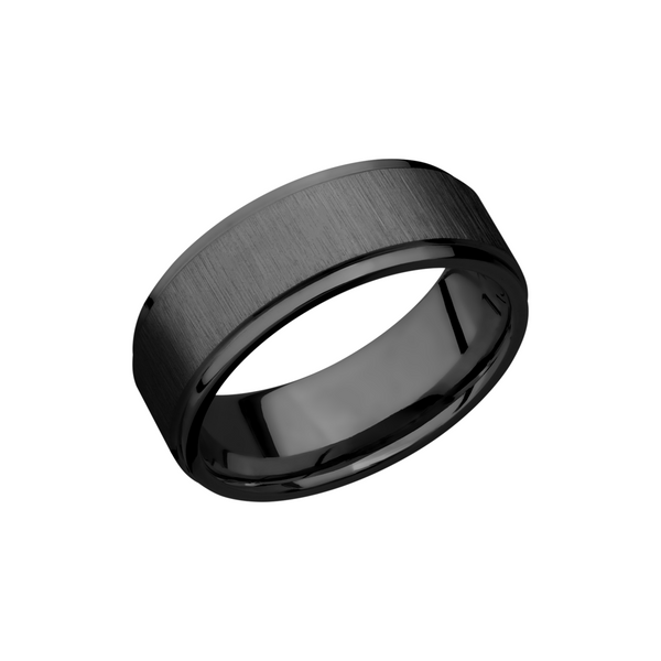 Zirconium 8mm flat band with grooved edges Saxons Fine Jewelers Bend, OR