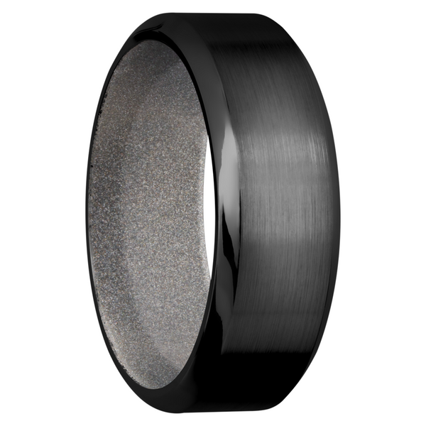 Zirconium 8mm band with a Bright Nickel Cerakote sleeve Image 2 Saxons Fine Jewelers Bend, OR