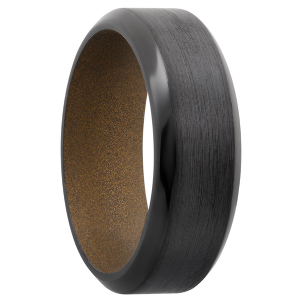 Zirconium 8mm band with a Burnt Bronze Cerakote sleeve Image 2 Saxons Fine Jewelers Bend, OR