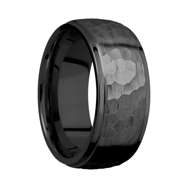 Zirconium 9mm domed band with grooved edges Image 2 Saxons Fine Jewelers Bend, OR