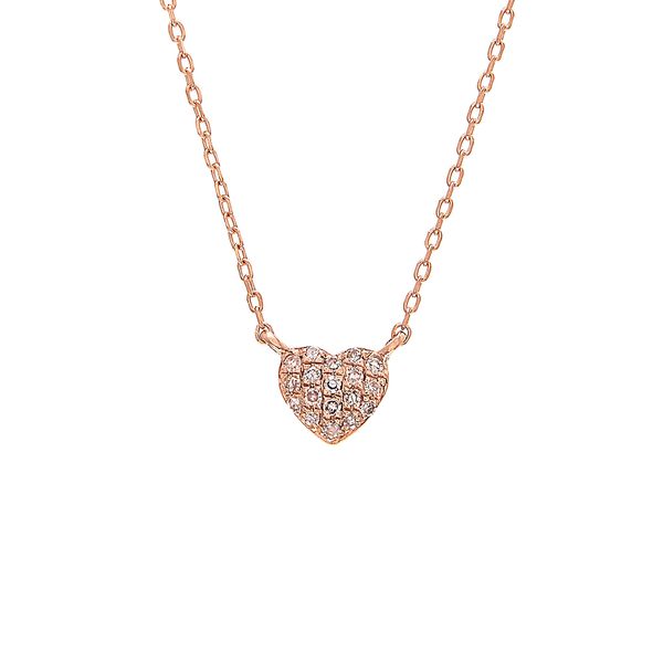 Rose Gold Heart Single Pave Diamond Necklace  CBC Fine Jewelers El Paso, TX
