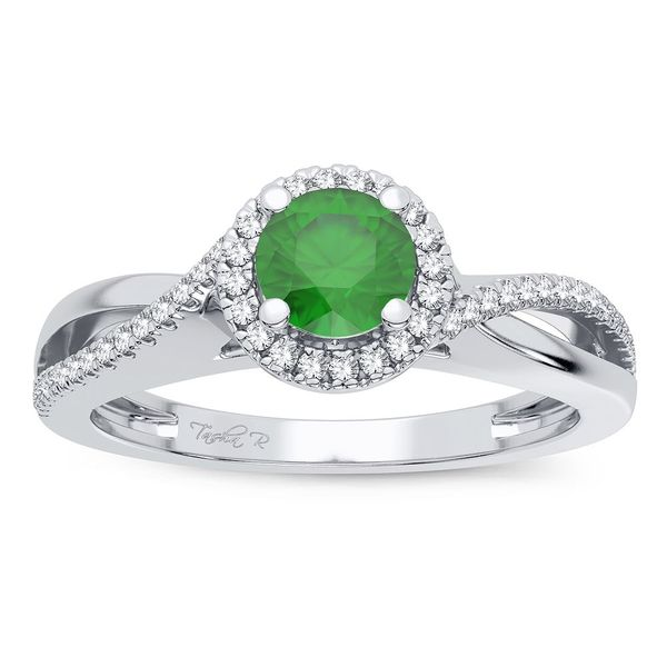 Emerald diamond ring in 14K white gold with low price alert | Golden  Flamingo