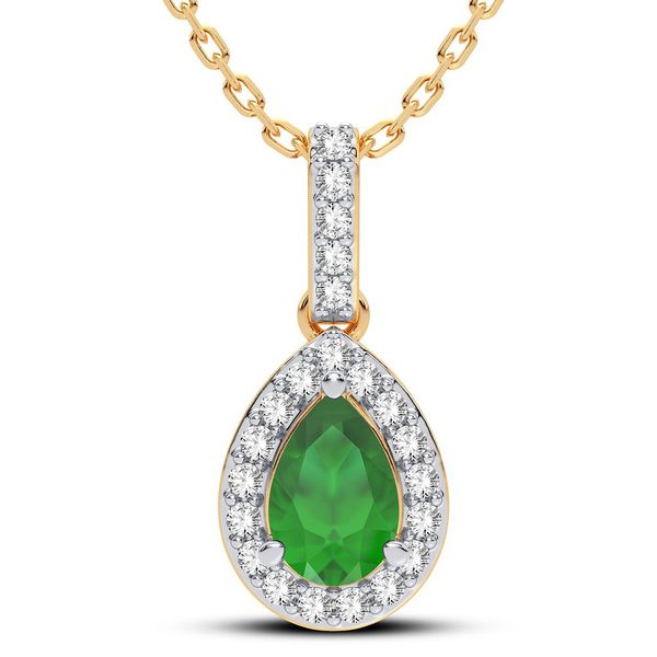14K 0.10CT Diamond Emerald Pendant Trinity Diamonds Inc. Tucson, AZ