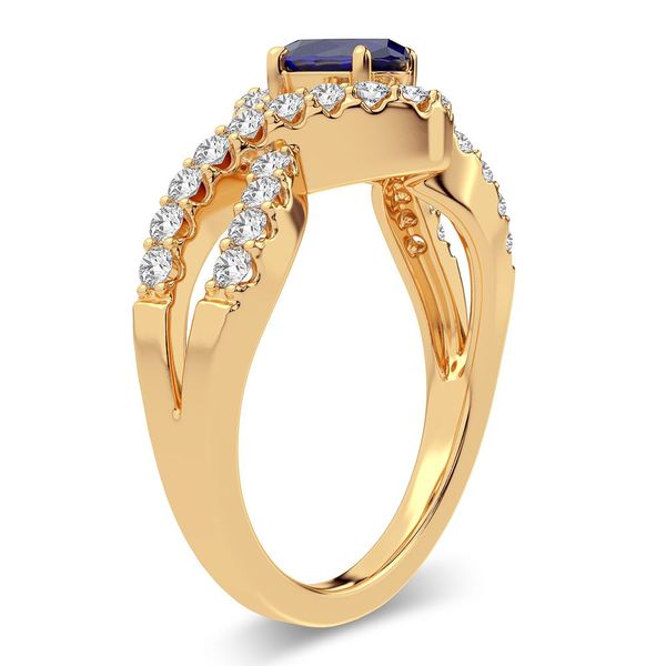 14K 0.50CT Diamond Sapphire Ring Image 2 Trinity Diamonds Inc. Tucson, AZ