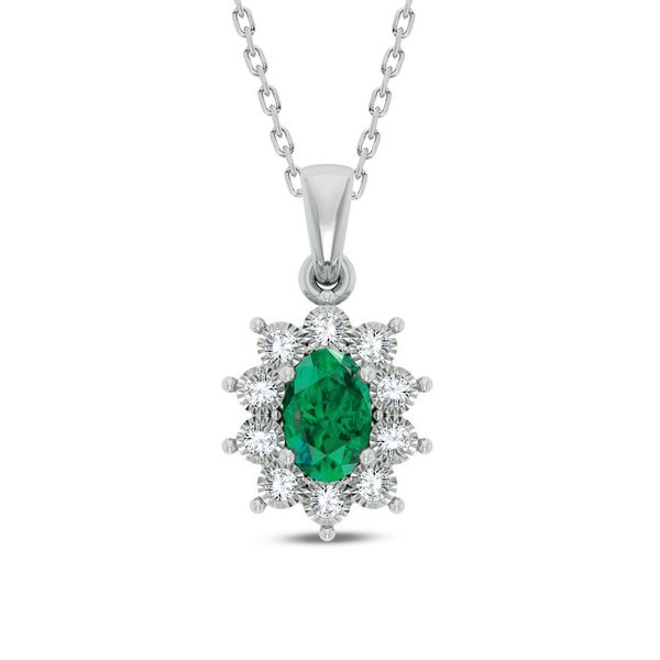 10K 0.05ct Diamond Emerald Pendant Trinity Diamonds Inc. Tucson, AZ