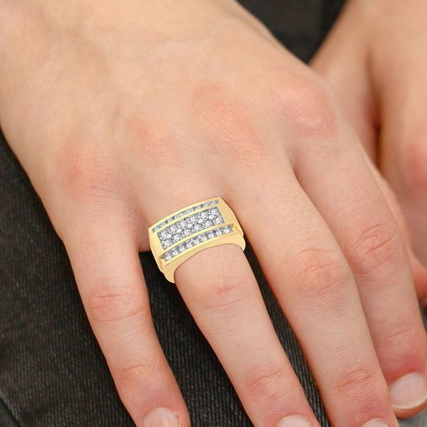 Men's Diamond Ring 2 ct tw Round-cut 10K Yellow Gold | Kay